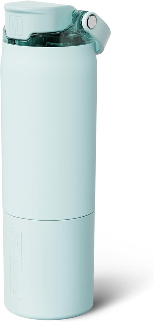 BrüMate Rise 25oz Insulated Water Bottle - 100% Leakproof Silicone Straw | BPA-Free | Blue Agave