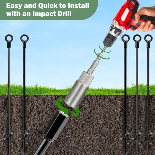 30-Inch Heavy-Duty Ground Anchors Kit with Cable & Turnbuckle for Shed Trailer Camping Tent