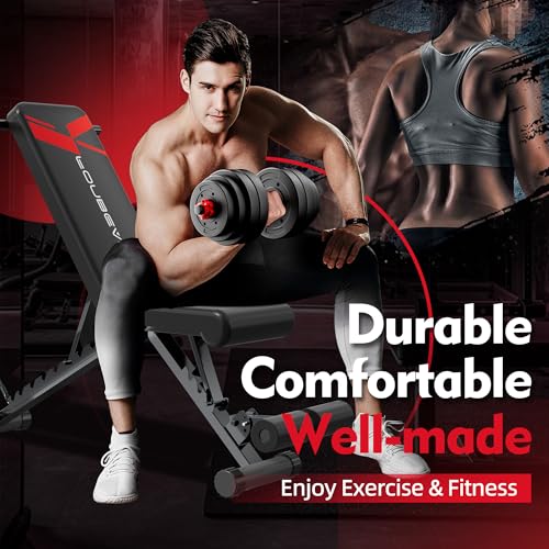 Adjustable Weight Bench for Full Body Strength Training - Foldable & Heavy Duty