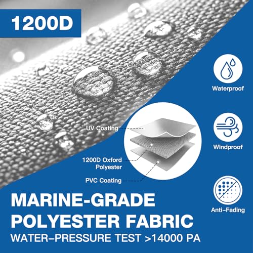 1200D Mainsail Boom Cover for 9'-10' Sailboats Gray - Marine-Grade Waterproof UV Protection