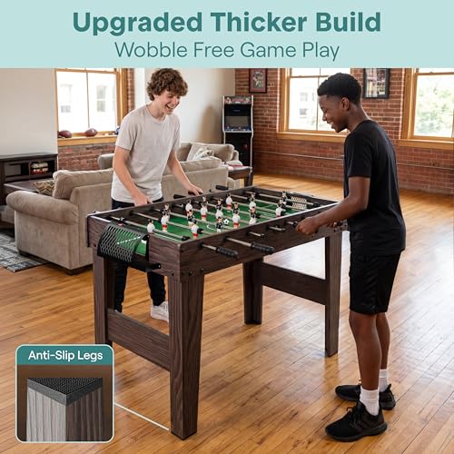 Foosball Table 48in Competition Size Soccer Game for Kids & Adults - Brown Variation