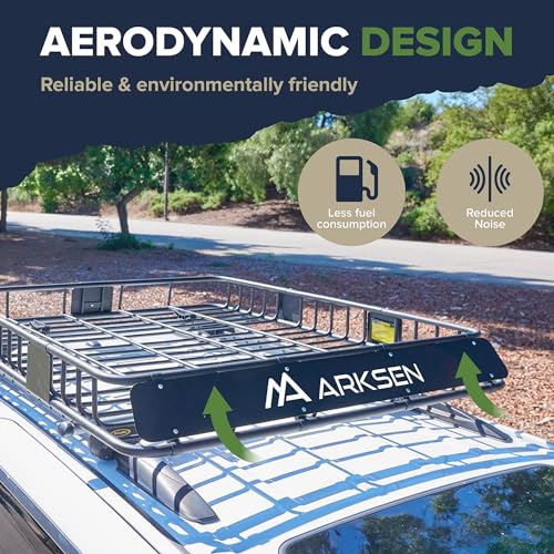 ARKSEN 84x50x6 Inch Extra Wide Roof Rack Cargo Basket with Extension - Heavy-Duty Steel