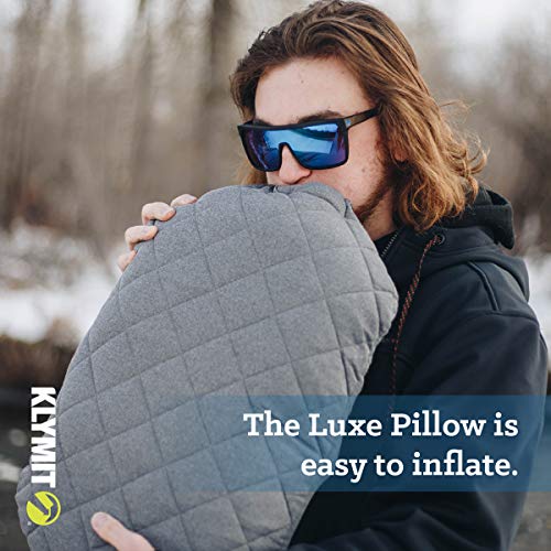 Travel Pillow - Klymit Luxe Lightweight Inflatable Support for Camping & Airplane