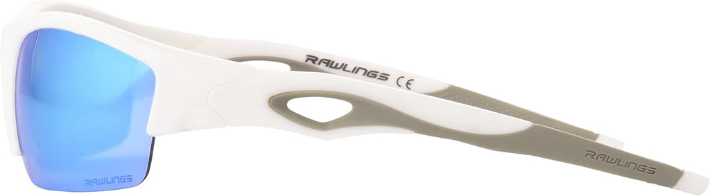 Rawlings Youth Baseball Sunglasses - Shiny White, 64mm | Perfect for Swing and Hit Performance