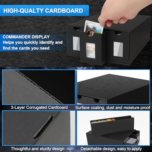 ATPWONZ 21-600 CT Trading Card Storage Box with 72 Dividers & Labels