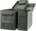 Steel Metal Ammo Can Case Set - 30 Cal & 50 Cal Military-Grade Storage Box for Shotgun & Rifle Ammo
