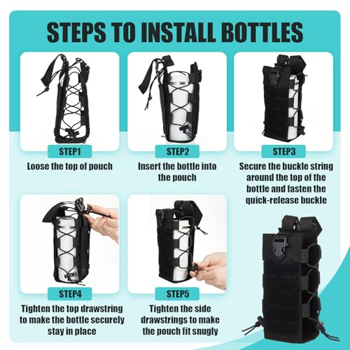 2 Pack Fuel Bottle Holder Black Stylish Style Rugged Durable Motorcycle Gear