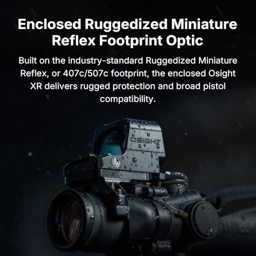 OSIGHT XR Red Dot Sight with Collapsible Backup Rear Sight 2/6 & 32 MOA Multi-Reticle
