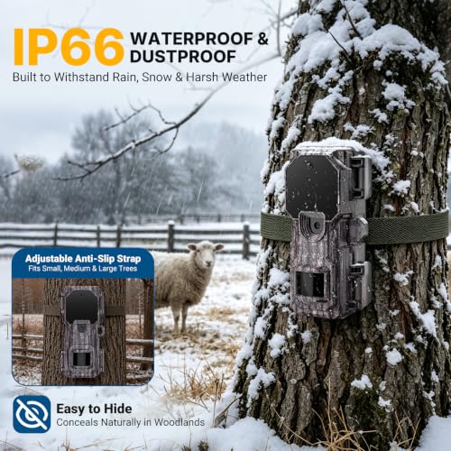 Camo 4-Pack Trail Camera with Night Vision, Fast Trigger 0.05s Waterproof Deer Camera for Wildlife & Security