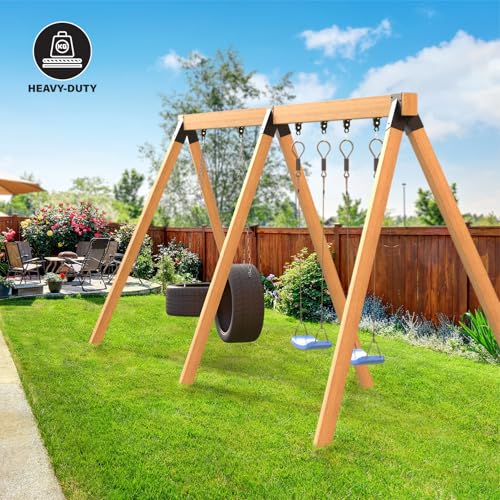 3-Pack A-Frame Swing Set Bracket Kit with 6 Hangers for Outdoor Playgrounds - Black Variation of THIS listing