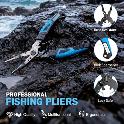 Fishing Backpack with Rod and Reel Combo, Waterproof Tackle Storage, Pliers & Accessories
