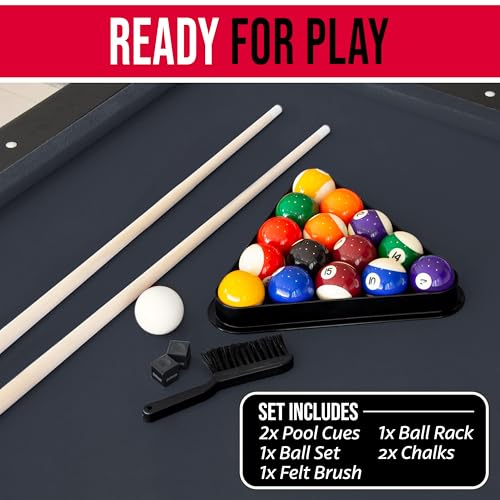GoSports 7 ft Black Portable Billiard Table - No Assembly, Complete Set