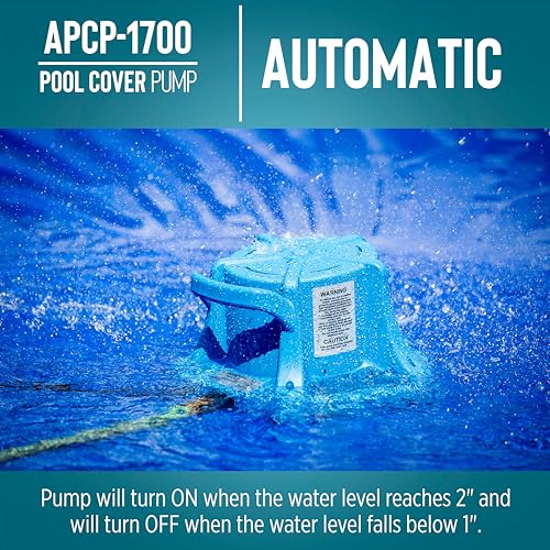 Little Giant APCP-1700 Pool Cover Pump 1/3 HP, 1745 GPH, Light Blue 1-Pack