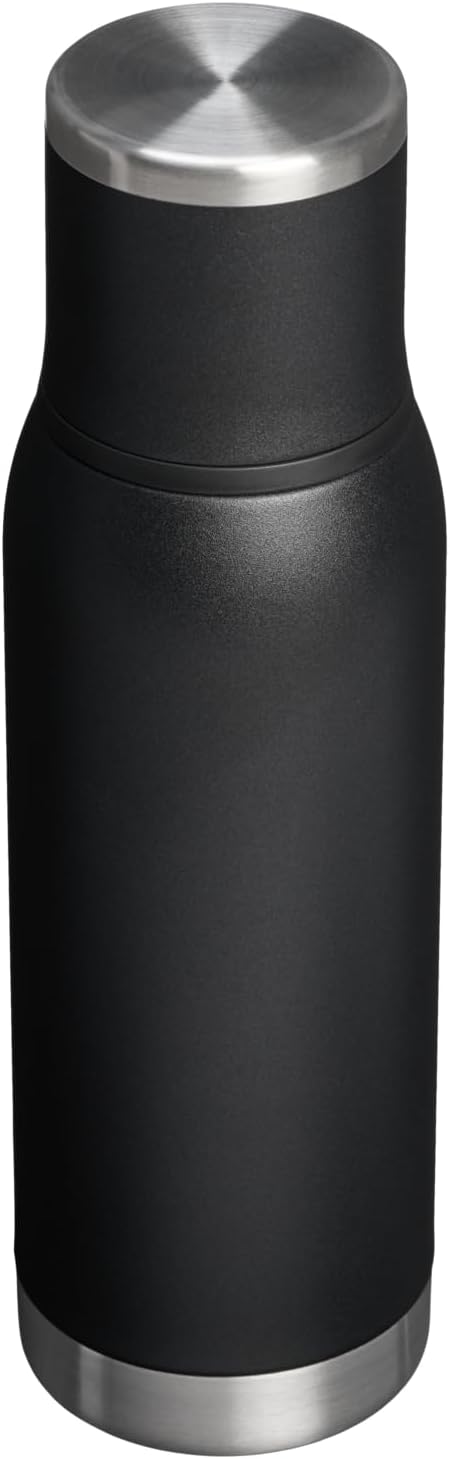 Stanley Adventure-To-Go Vacuum Bottle 25 oz - Insulated Stainless Steel | Leakproof Cup Lid | Black 2.0