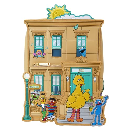 Loungefly Sesame Street Mini Backpack with Adjustable Straps, Vegan Leather