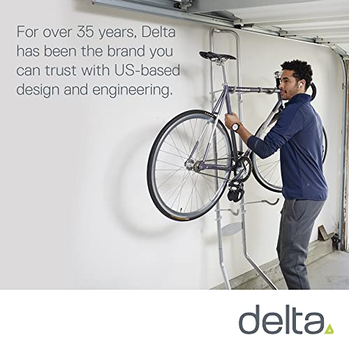 Delta Cycle Michelangelo 2 Bike Storage Rack Silver - Vertical Garage Bike Stand for Road MTB Hybrid Bikes