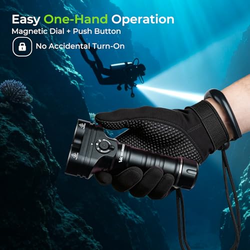 6000LM Underwater Dive Light - Waterproof Flashlight for Scuba & Night Diving