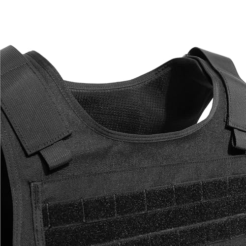 TACNEX Lightweight MOLLE Duty Vest with Quick Release - Black Adjustable Workout Vest for Men Women