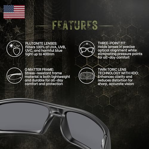 Oakley SI GASCAN USA FLAG Sunglasses Matte Black Frame Grey Lens One Size