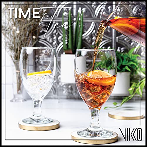 Vikko 6-Pack 20oz Classic Goblet Drinking Glasses - Dishwasher Safe