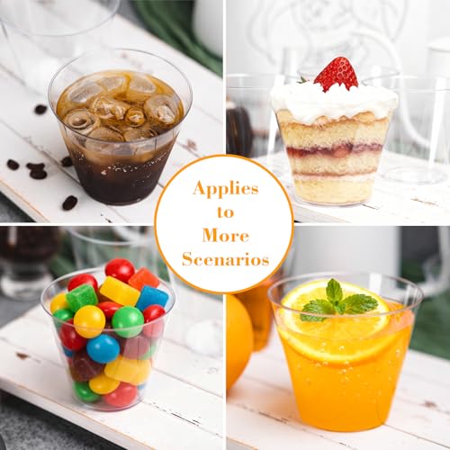 N9R 9oz Clear Disposable Plastic Cups 100-Pack for Cocktails & Wine