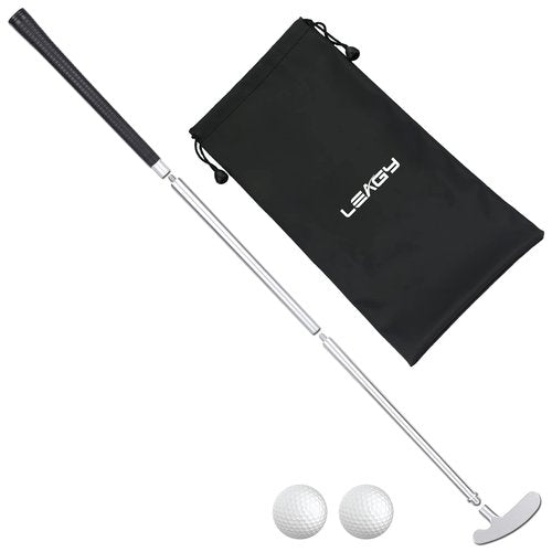 LEAGY 4-Section Portable Two-Way Putter - Left & Right Hand, 2 Golf Balls, 1Pack Golf Bag