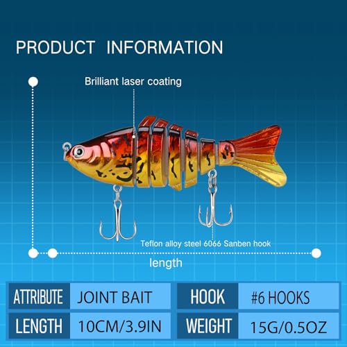 5PCS Fishing Lures Kit - Bass Vibration Artificial Bait with Protective Hooks - Variation of THIS listing 5b