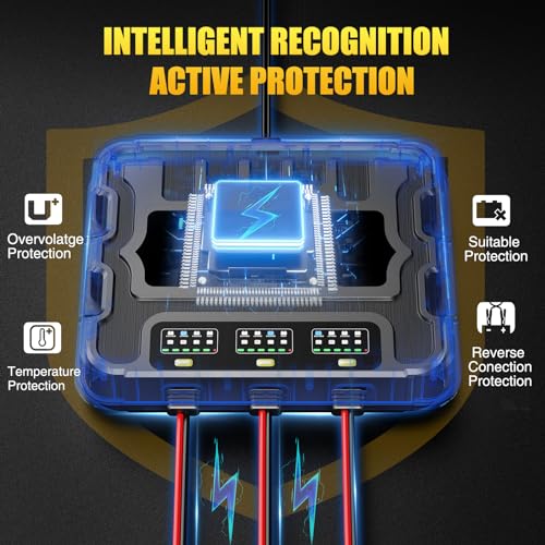SOARFLY 3 Bank Marine Battery Charger 12V 30A Waterproof Smart Maintainer