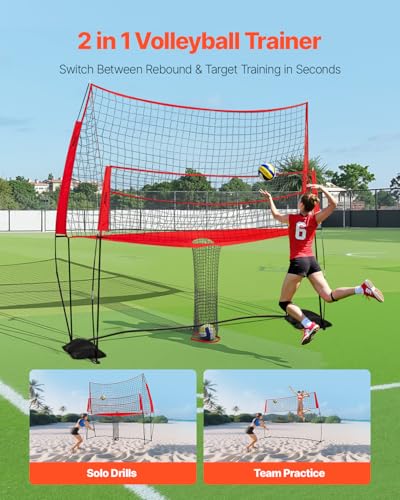 Adjustable Height Badminton and Volleyball Net Set for Outdoors, Portable with Carrying Bag