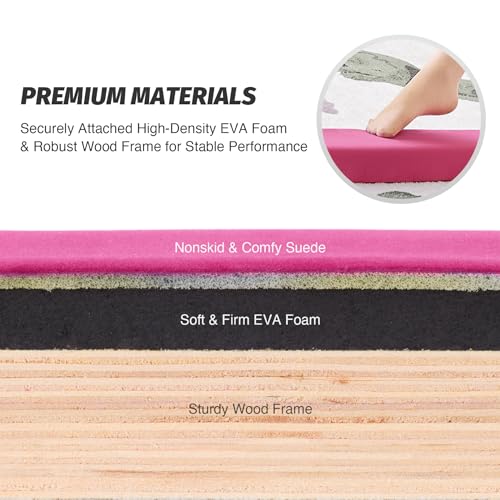 Pink 8 ft Folding Gymnastics Balance Beam for Kids & Adults - Anti-Slip, Portable