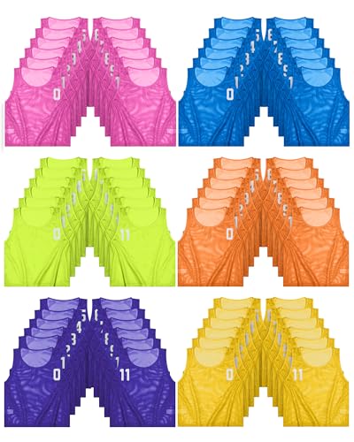 Youth Nylon Mesh Practice Pinnies for Sports - Green, Dark Blue, Orange, Pink, Yellow, S / Youth / 72