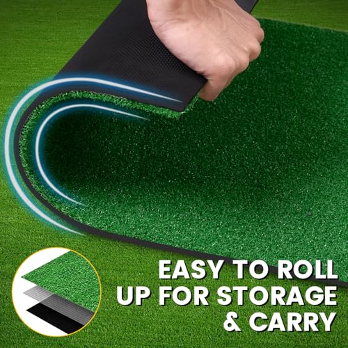FARROLL Indoor/Outdoor Putting Green Mat with EVA Ball Stop Strips - Practice Golf