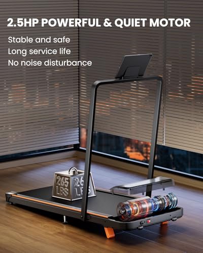 Abonow Light Black Walking Pad with Incline - Under Desk Treadmill for Home Office