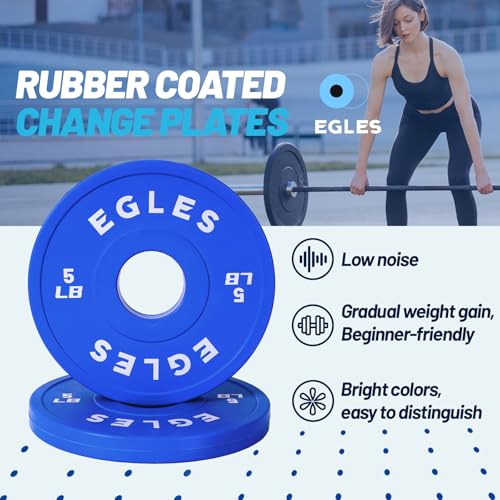 Olympic Rubber-Coated Weight Plates Set 1.25LB, 2.5LB, 5LB - Color-Coded Fitness Weights
