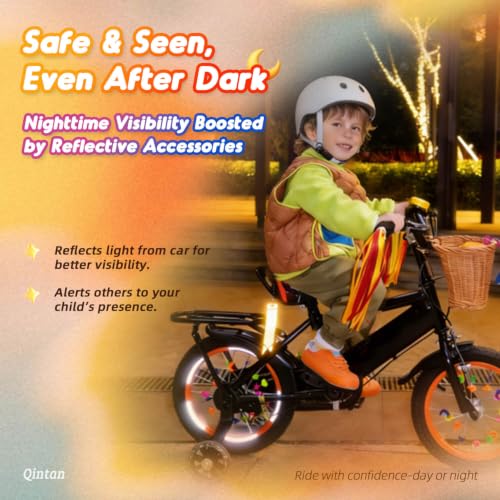 Kids Bicycle Basket Set with Reflective Safety Decor - All-in-One Ride Accessory