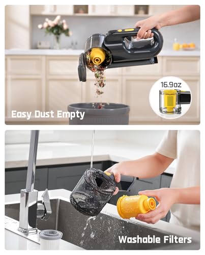 Fanttik V10 Ultra Deluxe Cordless Handheld Vacuum with 17kPa Suction, Foldable Nozzle & Charging Base