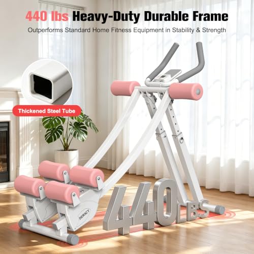 DERACY Adjustable Dual-Track Ab Workout Machine for Full Body Home Gym