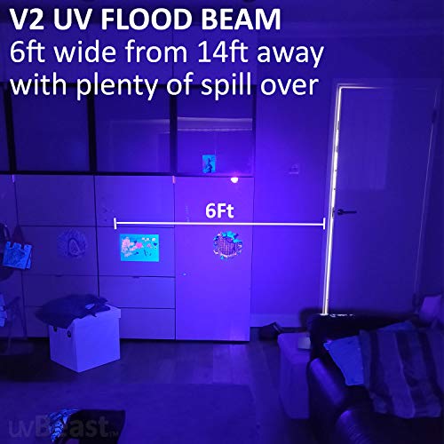 UV LED Flashlight 385-395nm UVBeast V2 High Power Wide Beam Professional UV Torch