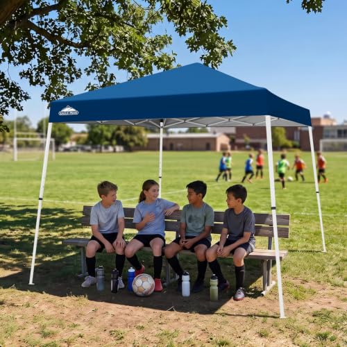 Eagle Peak 10x10 Slant Leg Pop Up Canopy Tent - Dark Blue, Easy Setup