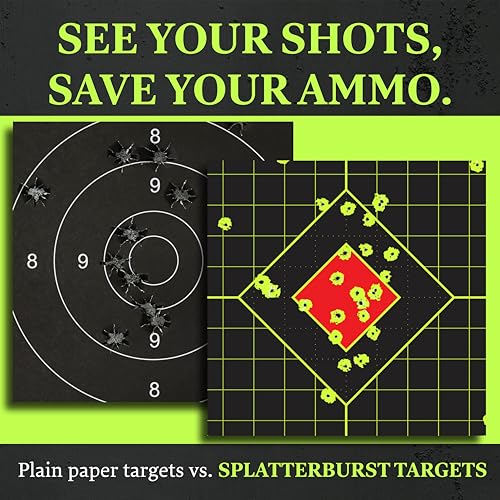 Splatterburst Targets 50 Pack - 18x24 Inch Fluorescent Impact Shooting Targets
