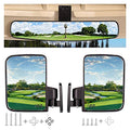 10L0L Universal Golf Cart Mirrors Folding Side Mirror and Rear View Mirror for Club Car EZGO Yamaha, 16.5" Extra Wide Panoramic Golf Cart Mirrors Combo Pack