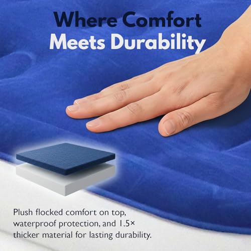 King Koil Twin Air Mattress with Built-in Pump - Blue, 20-Inch Raised Bed