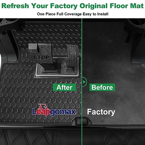 Golf Cart Floor Mat Anti-Slip Hexagonal Pattern Black Trim for Club Car Precedent & Onward