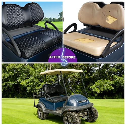 Club Car Precedent Golf Cart Seat Covers No Staples Black - Fits for Model