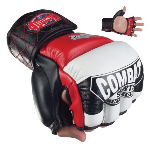 Combat Sports MMA Amateur Competition Gloves Large Blue - Leather Fight Gloves