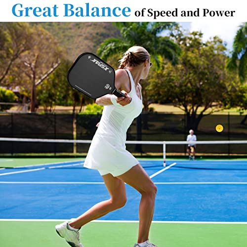 XSPAK PRO Series Carbon Fiber Pickleball Paddle with Honeycomb Core and Comfort Grip - White Variation
