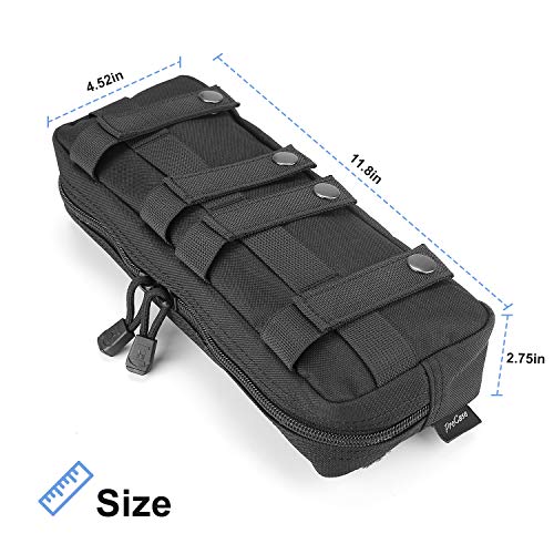Small Tactical Admin Pouch Molle EDC Carry Bag for Magazines, Map & Tools - Black