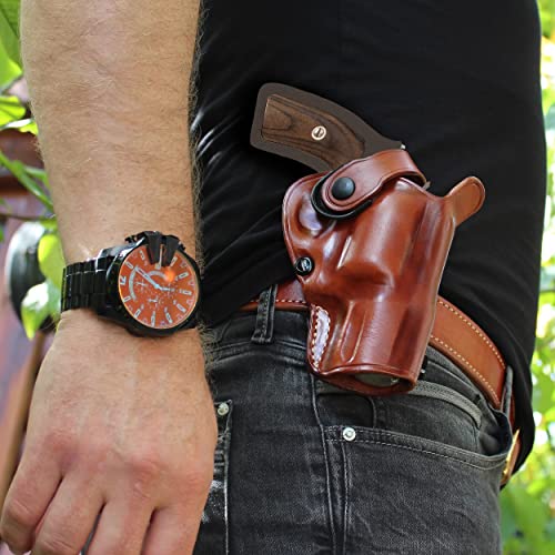 Leather Revolver Holster for Super Redhawk Alaskan - Right Hand, 2.5-inch, Brown