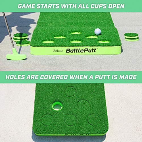 GoSports BattlePutt Golf Putting Game Set - 11 ft Backyard Putting Green with Paddles & Cups