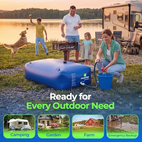 YYLXTEX 264 Gallon Blue Collapsible Water Bladder Tank for Camping & Emergency